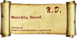 Noszály Dezső névjegykártya
