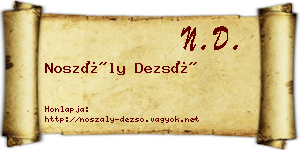 Noszály Dezső névjegykártya