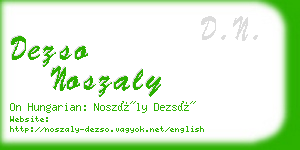 dezso noszaly business card